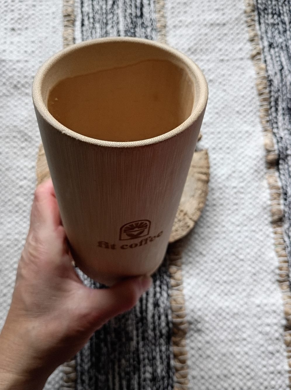 Bamboo Matcha/ Coffee Tumbler — Natural Wood Tone - Picture 3 of 7